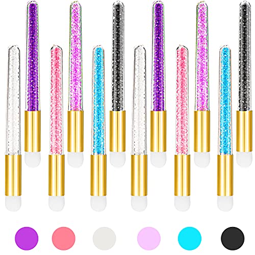 12 Pieces Glitter Lash Shampoo Brushes, Nose Pore Deep Cleaning Brush, Peel o...
