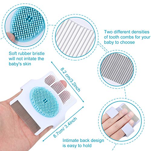2 Pieces Cradle Cap Brush and Comb, 3-In-1 Design Cradle Cap Brush Safe Baby’...