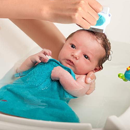 2 Pieces Cradle Cap Brush and Comb, 3-In-1 Design Cradle Cap Brush Safe Baby’...