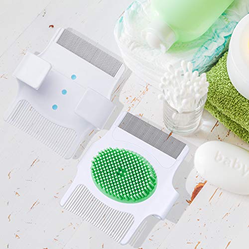 2 Pieces Cradle Cap Brush and Comb, 3-In-1 Design Cradle Cap Brush Safe Baby’...