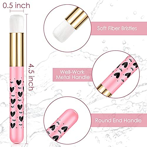 20 Pieces Lash Shampoo Brushes, Eyelash Extensions Cleansing Brush Cute Heart...