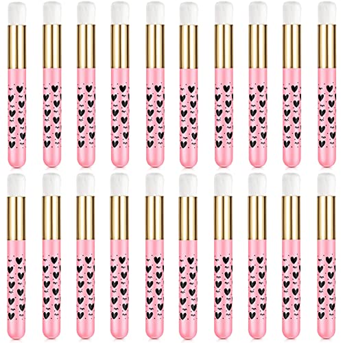 20 Pieces Lash Shampoo Brushes, Eyelash Extensions Cleansing Brush Cute Heart...