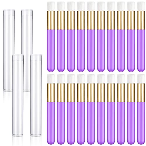 24 Pieces Lash Shampoo Brushes Set with Transparent Travel Plastic Tubes, Eye...