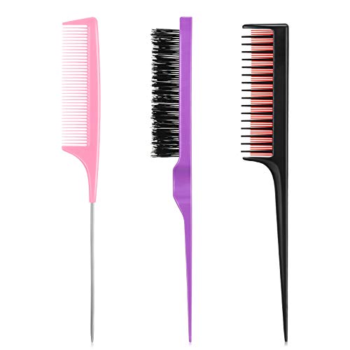 3 Pieces Hair Styling Comb Set, Includes Hair Brush Teasing Fluffy Hair Brush...