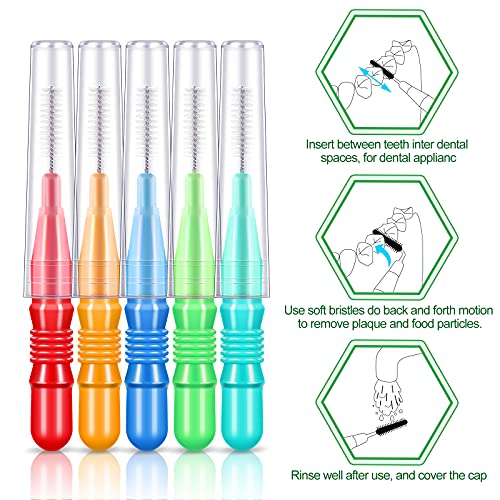350 Pieces Interdental Brush Tooth Floss Tooth Cleaning Tool Toothpick Dental...