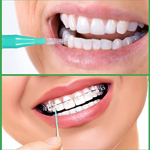 350 Pieces Interdental Brush Tooth Floss Tooth Cleaning Tool Toothpick Dental...