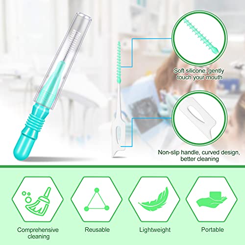 350 Pieces Interdental Brush Tooth Floss Tooth Cleaning Tool Toothpick Dental...