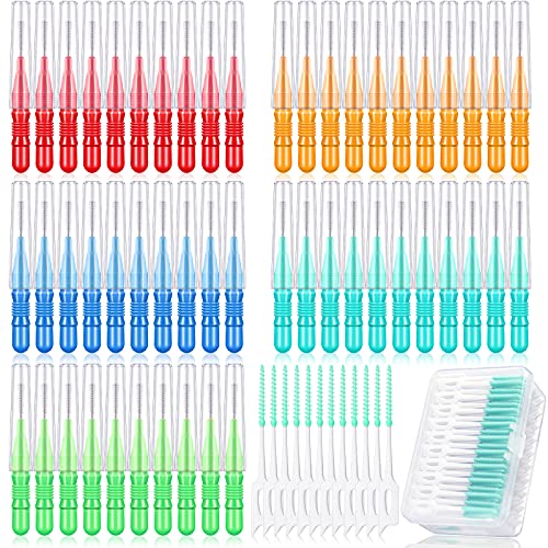 350 Pieces Interdental Brush Tooth Floss Tooth Cleaning Tool Toothpick Dental...