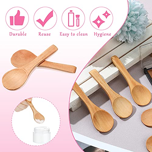 36 Pieces Small Wooden Spoons Wooden Makeup Spatulas Wooden Cosmetic Spoons M...