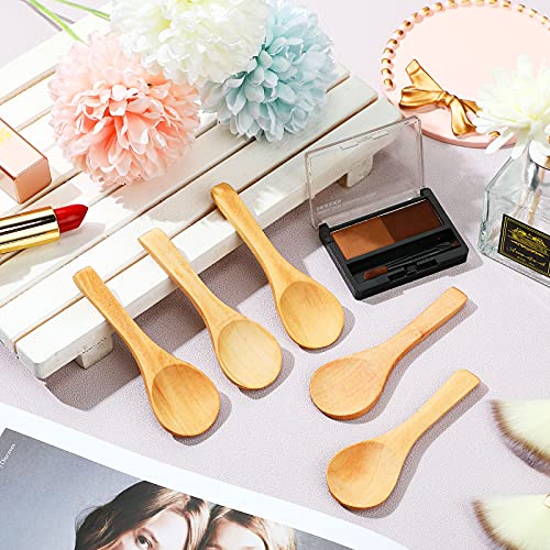 36 Pieces Small Wooden Spoons Wooden Makeup Spatulas Wooden Cosmetic Spoons M...