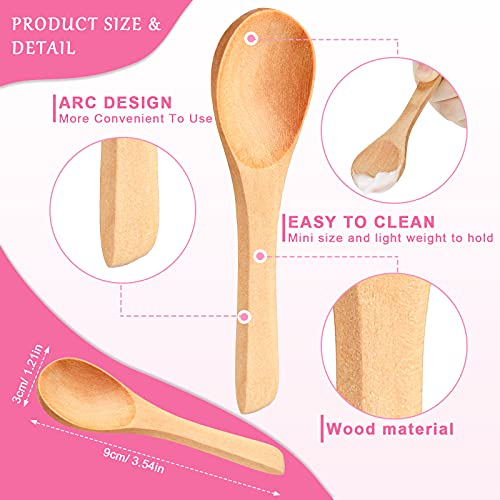 36 Pieces Small Wooden Spoons Wooden Makeup Spatulas Wooden Cosmetic Spoons M...