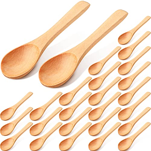 36 Pieces Small Wooden Spoons Wooden Makeup Spatulas Wooden Cosmetic Spoons M...