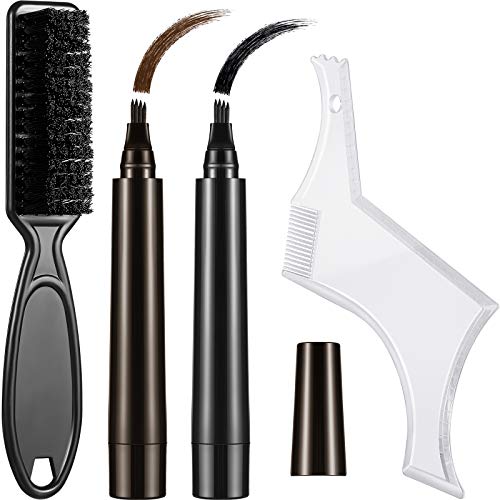 4 Pieces Beard Tool Set Includes 2 Pieces Beard Pencil Filler with Brush and ...