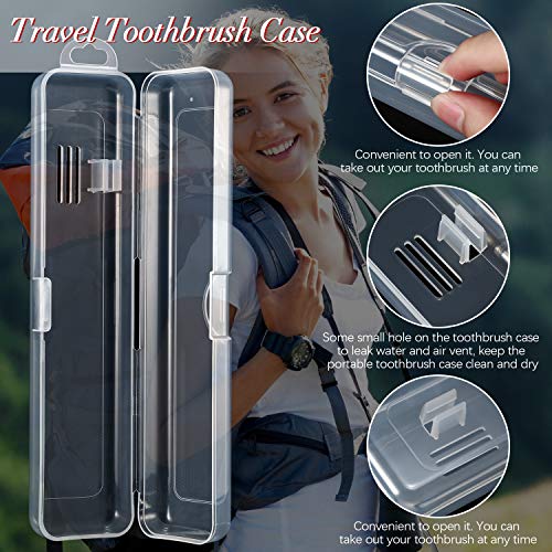 4 Pieces Travel Toothbrush Case Holder, Portable Toothbrush Storage, Hard Pla...