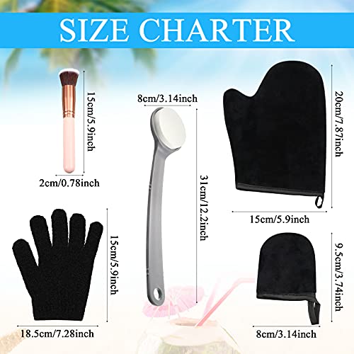 5 Pieces Self Tanning Mitt Applicator Kit Set, Including Elastic Wrist Tan Mi...