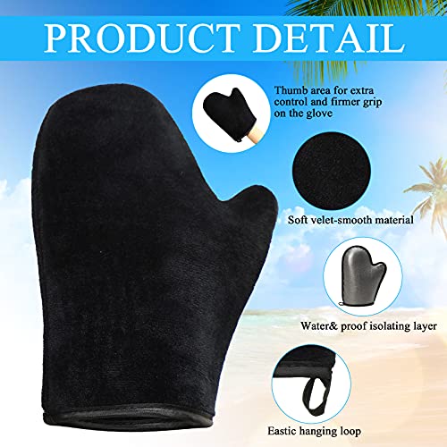5 Pieces Self Tanning Mitt Applicator Kit Set, Including Elastic Wrist Tan Mi...