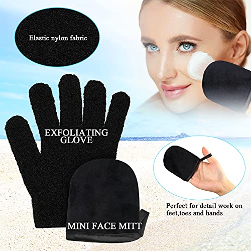 5 Pieces Self Tanning Mitt Applicator Kit Set, Including Elastic Wrist Tan Mi...