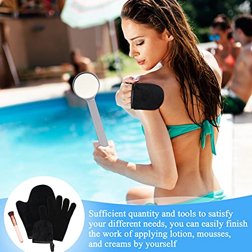 5 Pieces Self Tanning Mitt Applicator Kit Set, Including Elastic Wrist Tan Mi...