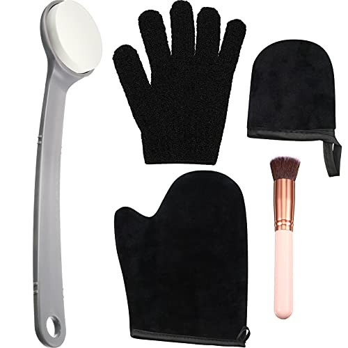 5 Pieces Self Tanning Mitt Applicator Kit Set, Including Elastic Wrist Tan Mi...