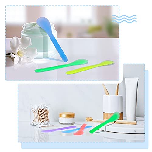 50 Pieces Cosmetic Spatula Disposable Makeup Frosted Tip Spatula Plastic Make...