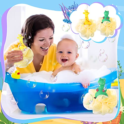 6 Pieces Kid Bath Loofah Animal Kids Sponges Bath Pouf Fun Shower Sponge Bath...
