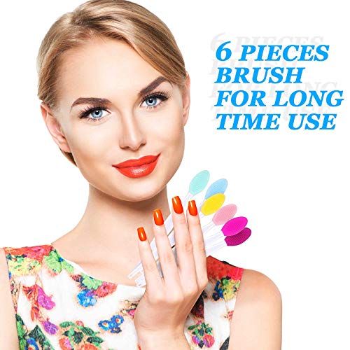 6 Pieces Silicone Exfoliating Lip Brush Double-Sided Silicone Lip Scrubber Si...