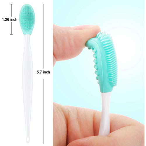 6 Pieces Silicone Exfoliating Lip Brush Double-Sided Silicone Lip Scrubber Si...