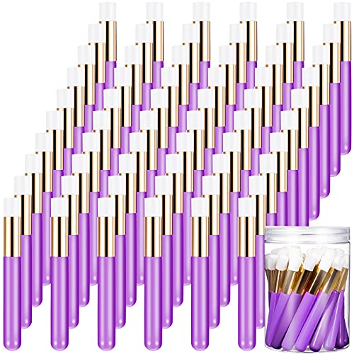 60 Pieces Lash Shampoo Brushes with Container, Eyelash Extension Cleansing Br...