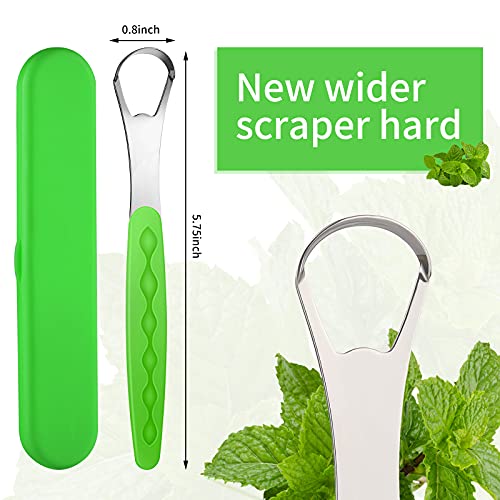 8 Pieces Tongue Scraper Cleaner with Travel Case Tongue Scraper Cleaner Metal...