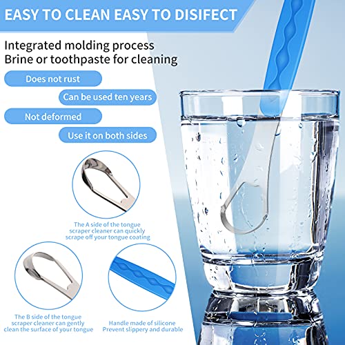 8 Pieces Tongue Scraper Cleaner with Travel Case Tongue Scraper Cleaner Metal...