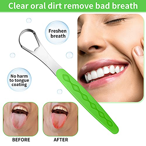 8 Pieces Tongue Scraper Cleaner with Travel Case Tongue Scraper Cleaner Metal...