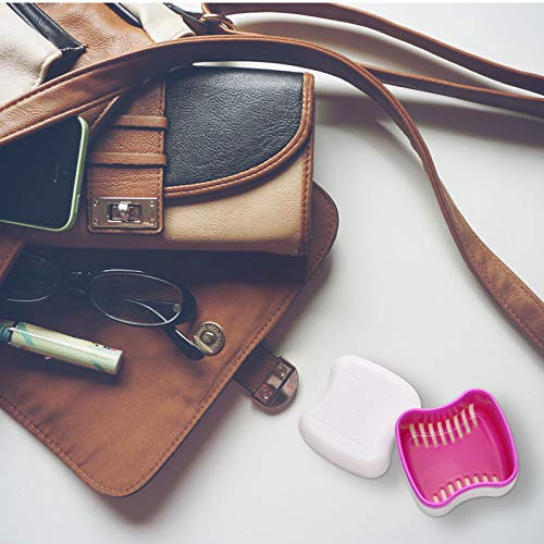 Denture Bath Case with Denture Cleaner Brush Denture Toothbrush, Denture Cup ...