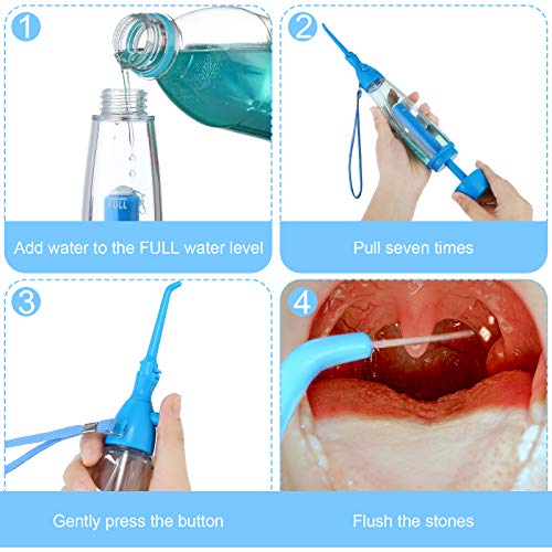 Tonsil Stone Remover Dental Water Jet Flosser Manual Pump Type Low Pressure I...