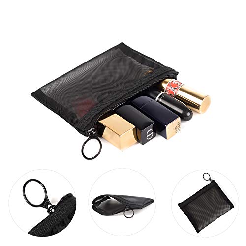 Patu Mini Zipper Mesh Bags, 4" x 5", Size S / A7, 5 Pieces, Beauty Makeup Lip...