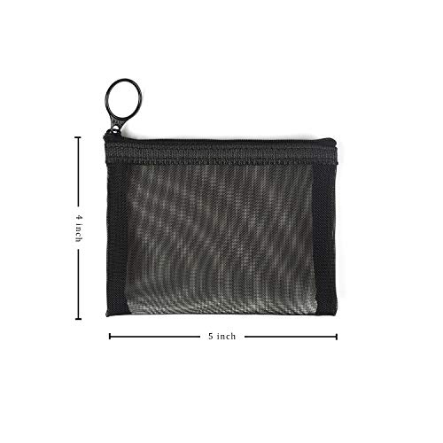 Patu Mini Zipper Mesh Bags, 4" x 5", Size S / A7, 5 Pieces, Beauty Makeup Lip...