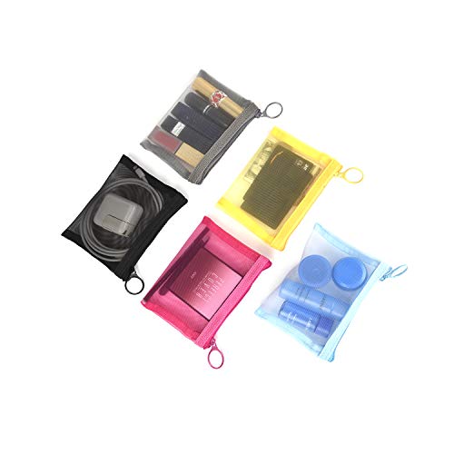 Patu Mini Zipper Mesh Bags, 4" x 5", Size S / A7, 5 Pieces, Beauty Makeup Lip...