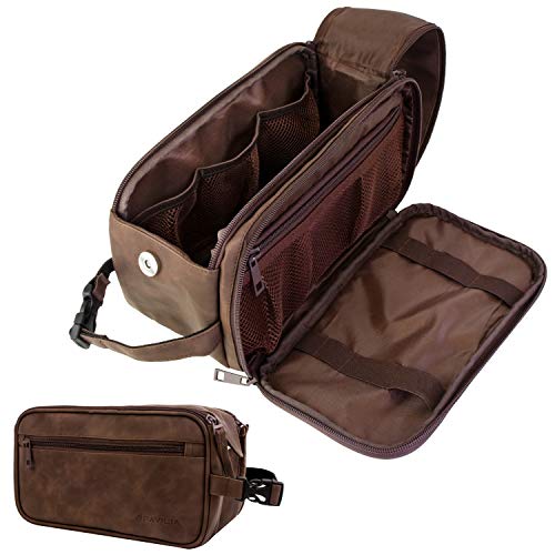 PAVILIA Toiletry Bag for Men, Travel Toiletries Bag | Water-resistant Dopp Ki...