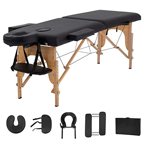 Massage Table Massage Bed Spa Bed 73” Long 2 Folding Portable Massage Table W...