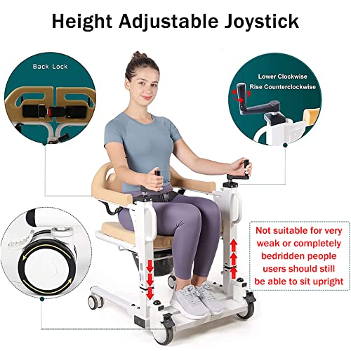 PAYRFV Patient Lift Wheelchair for Home Transport Chair with 180 Split Seat, ...