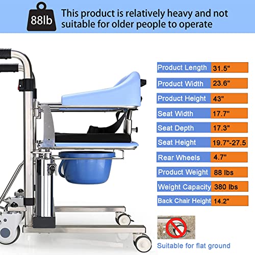 PAYRFV Upgraded Patient Lift Wheelchair for Home, Double Hydraulic Patient Li...