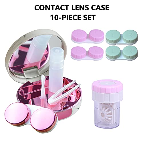 Contact Lens Case with Cleaner Washer, 5 in 1 Portable Travel Contact Lens Bo...