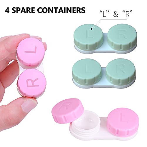 Contact Lens Case with Cleaner Washer, 5 in 1 Portable Travel Contact Lens Bo...