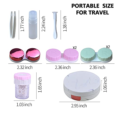 Contact Lens Case with Cleaner Washer, 5 in 1 Portable Travel Contact Lens Bo...