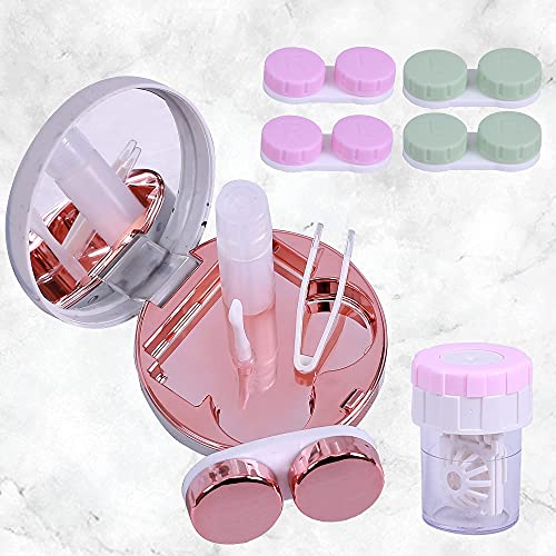 Contact Lenses Case Kit, Marble Contact Lens Case with Mirror,Portable Contac...