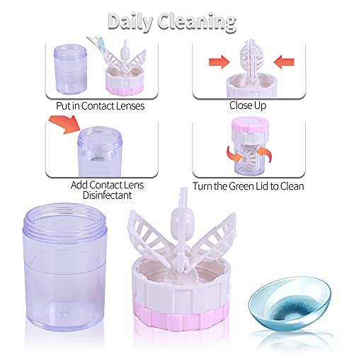 Contact Lenses Case Kit, Marble Contact Lens Case with Mirror,Portable Contac...