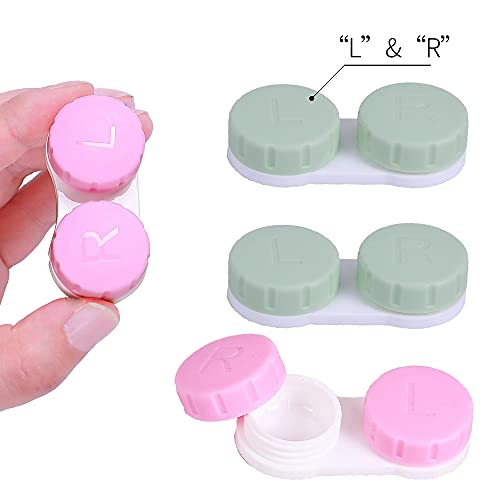 Contact Lenses Case Kit, Marble Contact Lens Case with Mirror,Portable Contac...