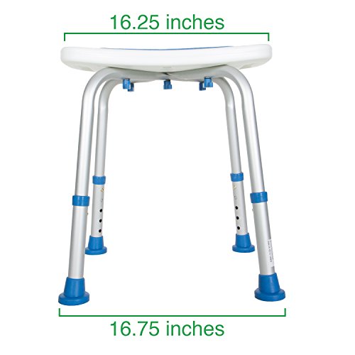 PCP Bathroom Bench Shower Chair Safety Seat, Adjustable Grip Traction, Portab...