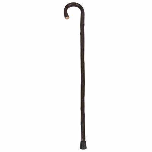 Wood Cane, Round Handle, Crook Style, Walking Aid, Chestnut (Round Handle), L...