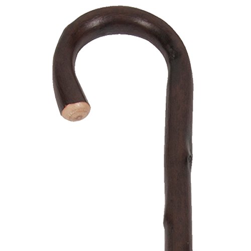 Wood Cane, Round Handle, Crook Style, Walking Aid, Chestnut (Round Handle), L...