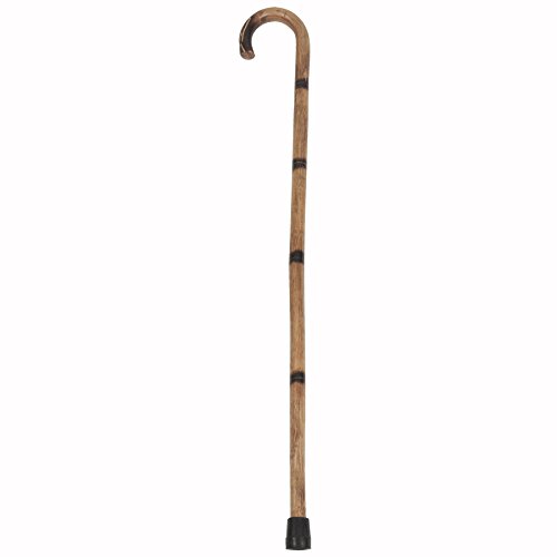 Wood Cane, Round Handle, Crook Style, Walking Aid, Light Mahogany (Round Hand...